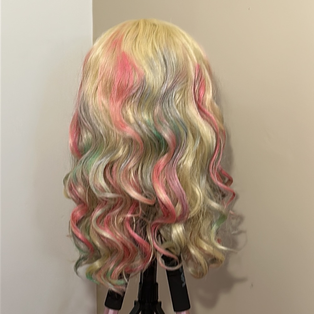 Synthetic long wavy muilt color wig - Picture 3 of 6